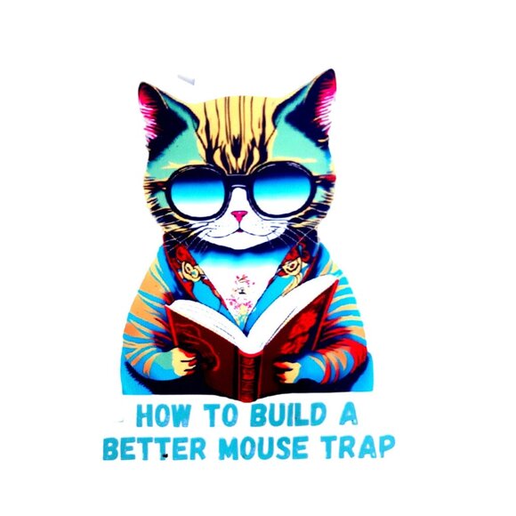 Cat Reading Book Dual Purpose Book Mark and Refrigerator Magnet - Picture 2 of 4